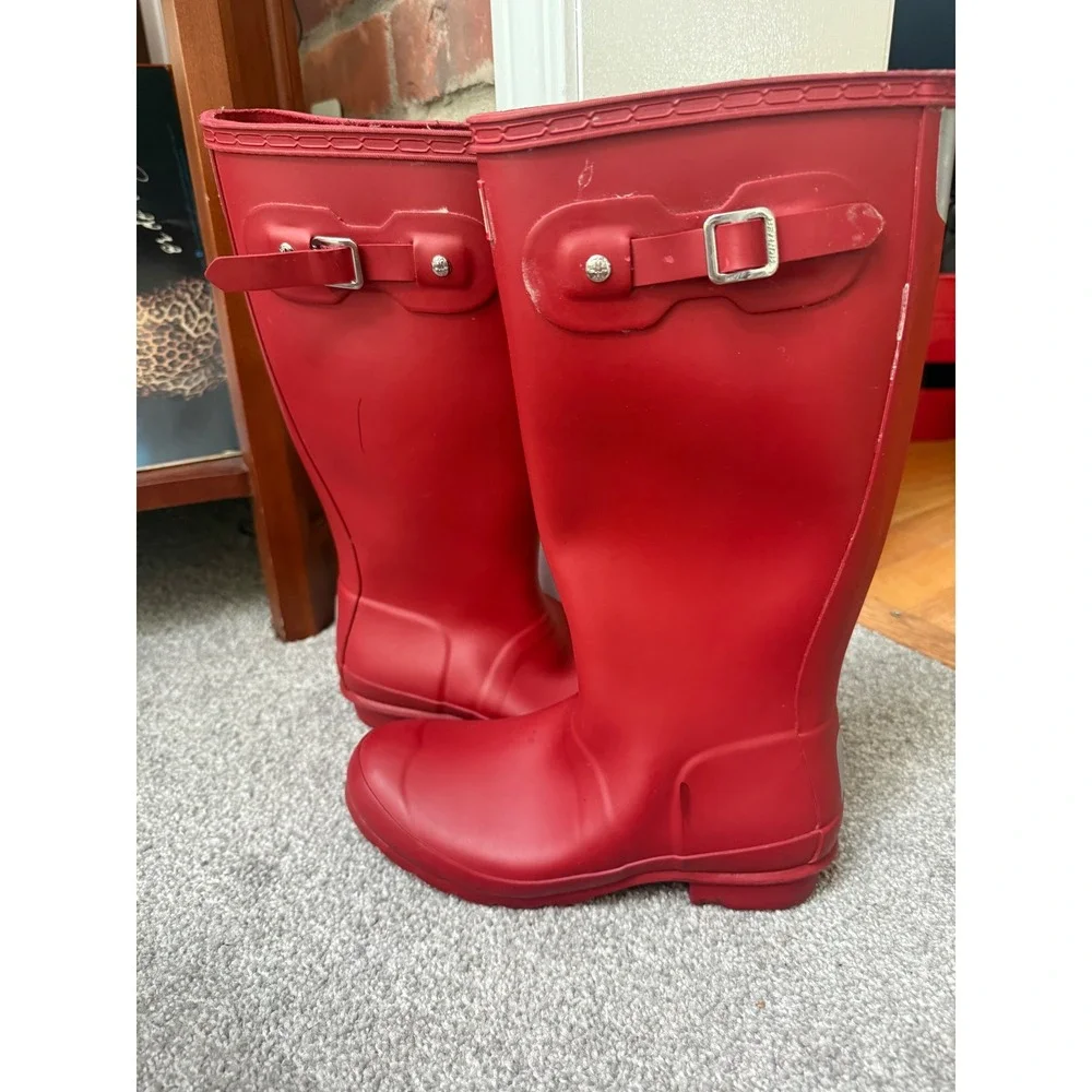 Hunter Original Kids Red Rubber Waterproof Rain Boots Size US 5B/6G EU 37